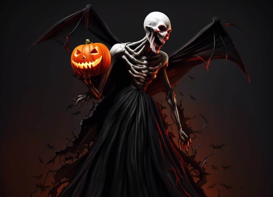 Terrifying Pumpkin-Headed Character for Halloween