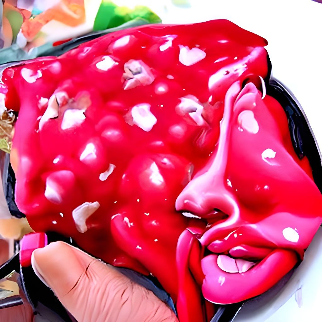 Woman with Strawberry Ice Cream in Pop Art Style