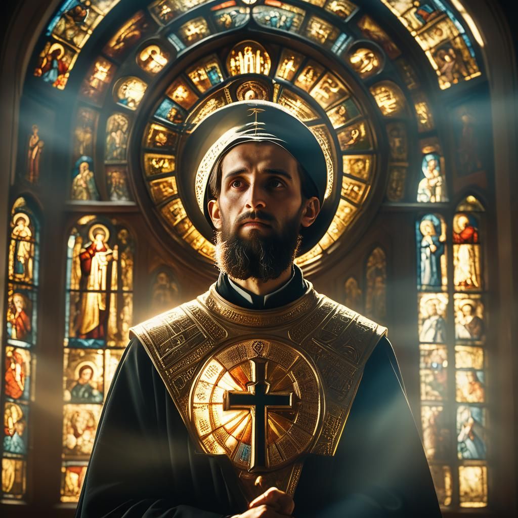 Radiant Orthodox Iconography of Haloed Saint