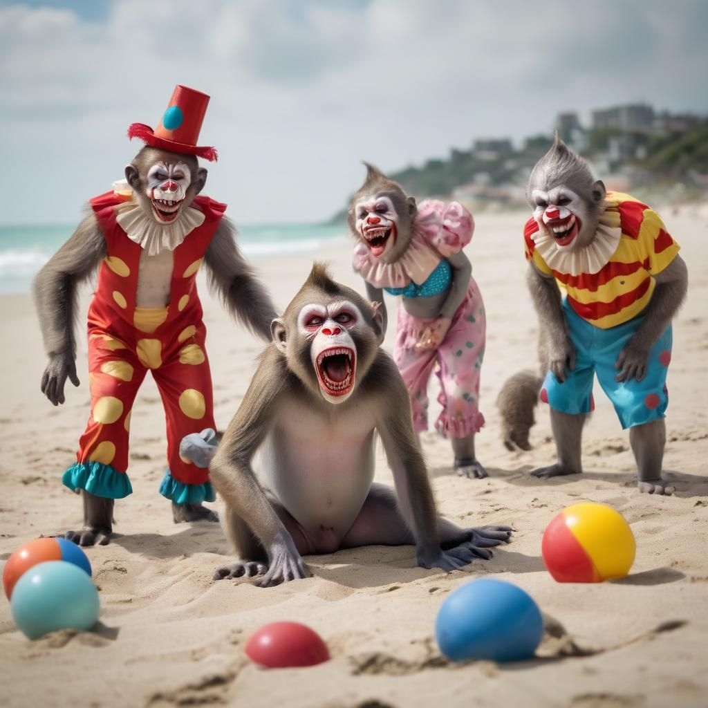 Surreal Zombie Beach Scene in a Photorealistic Art Style