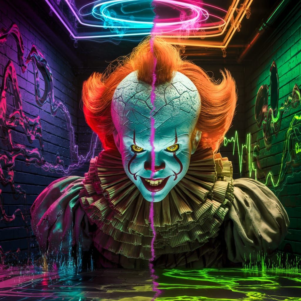 Pennywise in Surreal, Trippy Vortex of Color