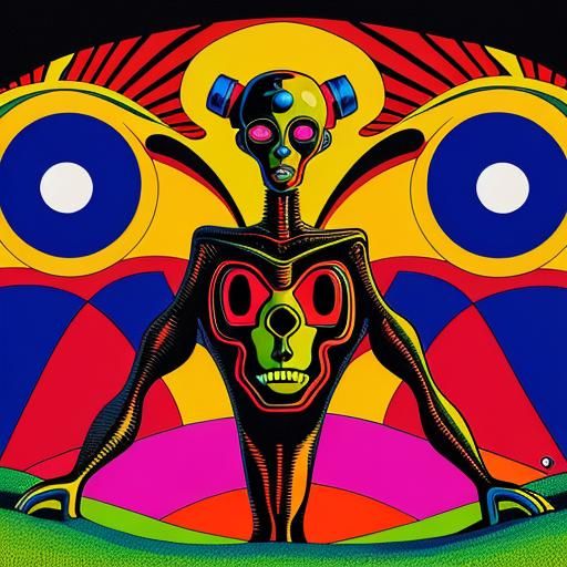 Surreal Abstract Man on Hill, Digital Art