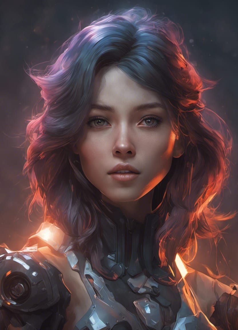 Anime Vampire in Cyberpunk Cityscape