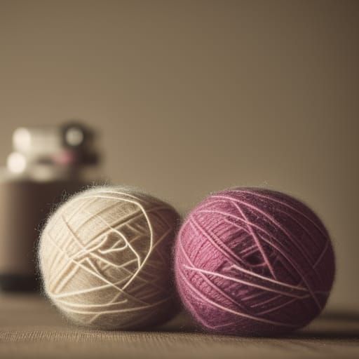 Close-Up of Colorful Yarn Balls in Natural Light