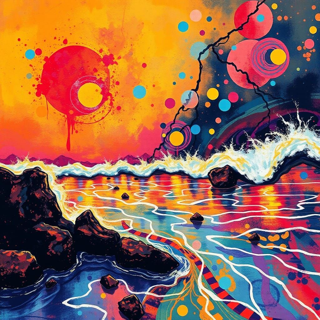 Abstract Jazz Expressionist Esalen Baths