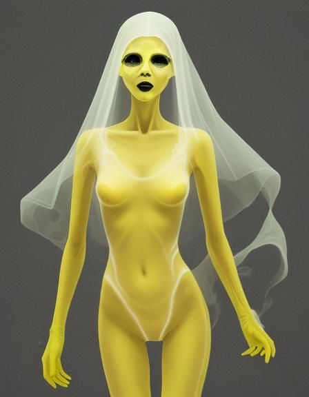 Ghotic woman in yellow