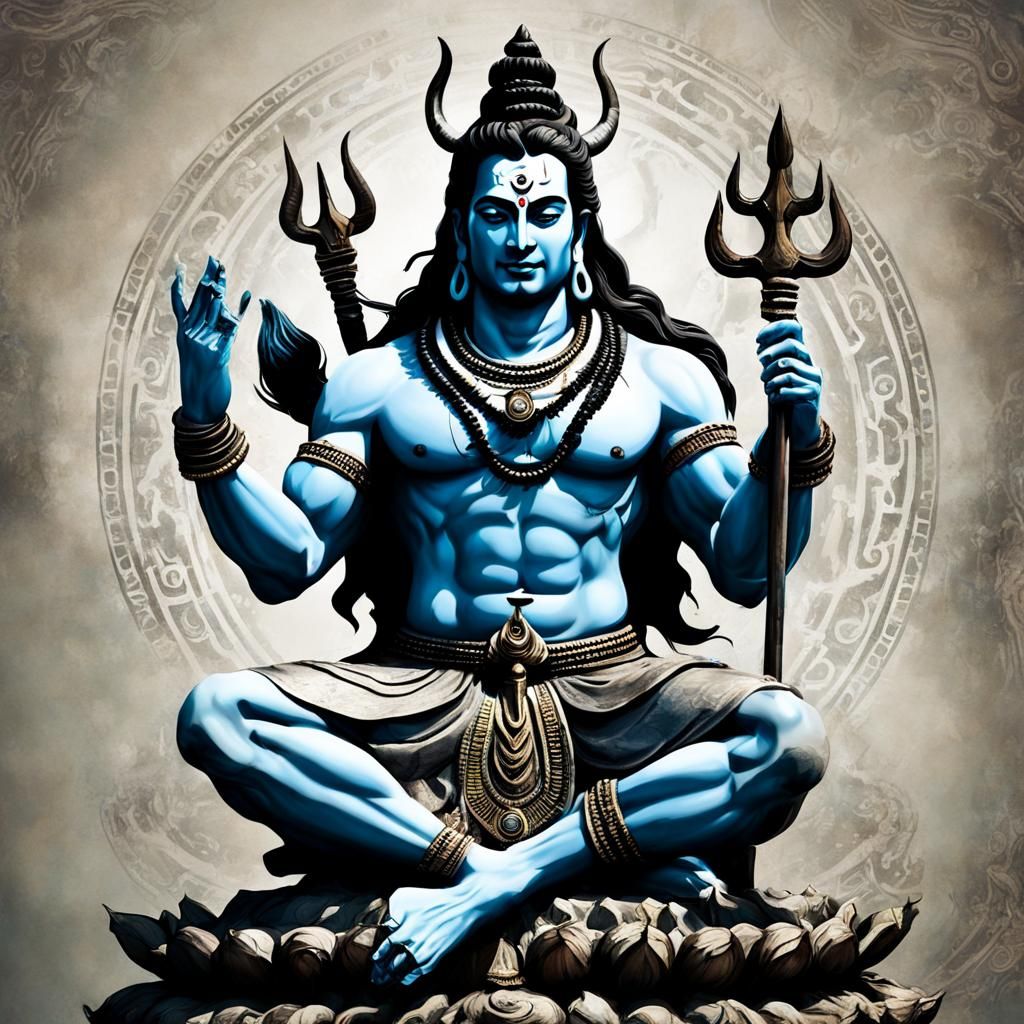 Majestic Lord Shiva Digital Art Wallpaper