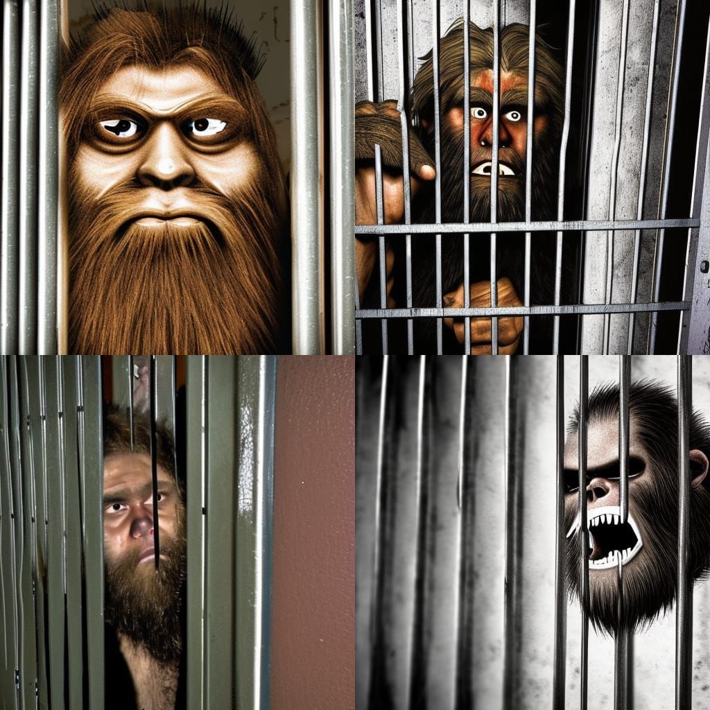 Bigfoot Imprisons Humans: Dark Fantasy Concept Art