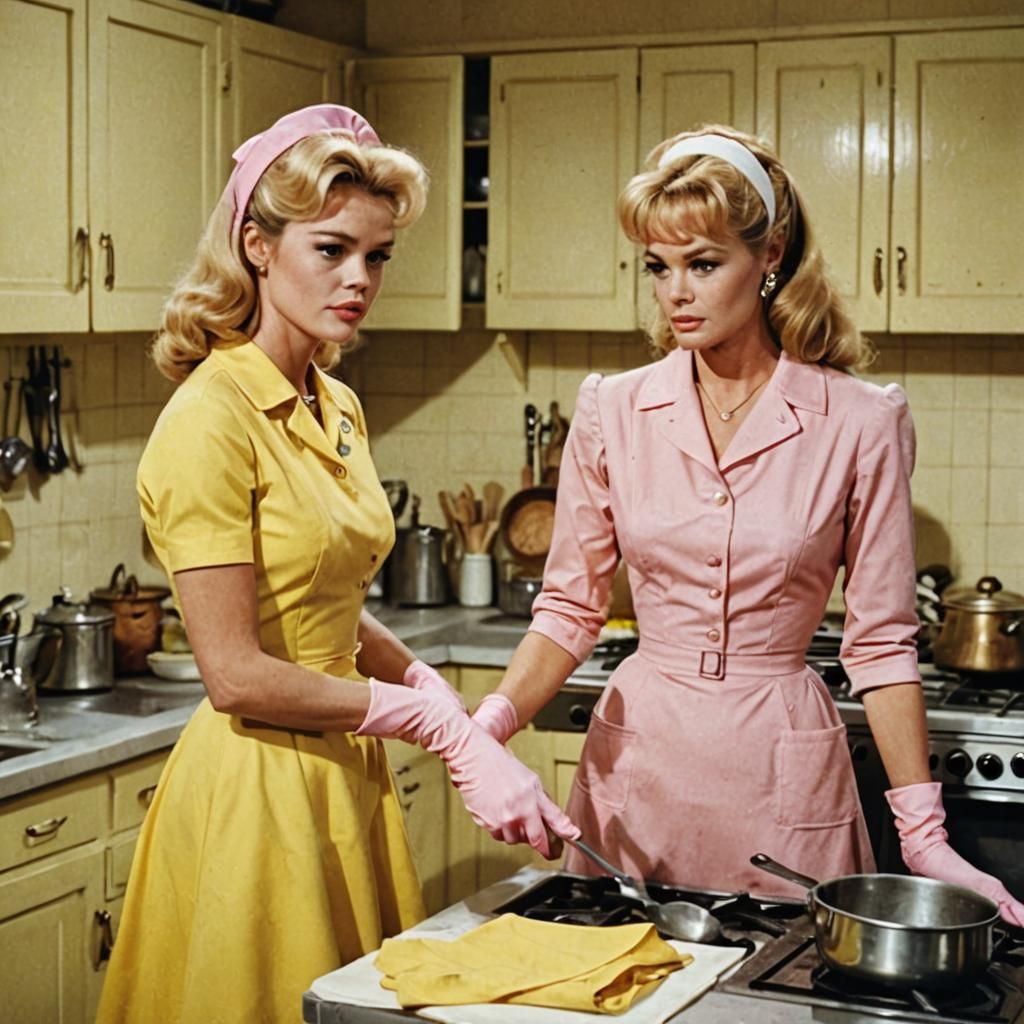 Vintage Stepford Wives in 1950s Kitchen