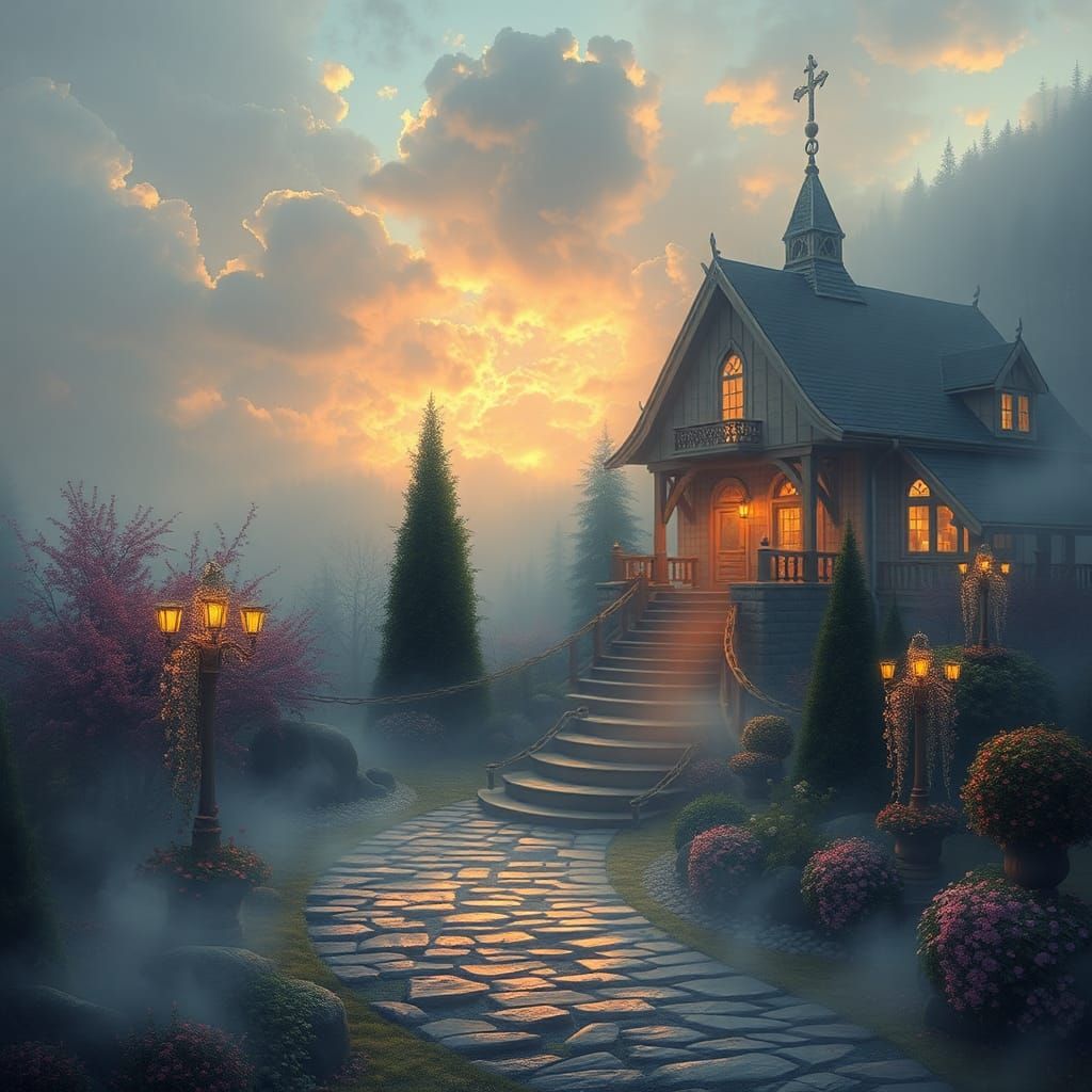 Ethereal Fantasy Scene: Thinking to Doing