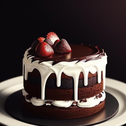 Heart-Shaped Chocolate Cake in Hyper-Realistic Digital Art