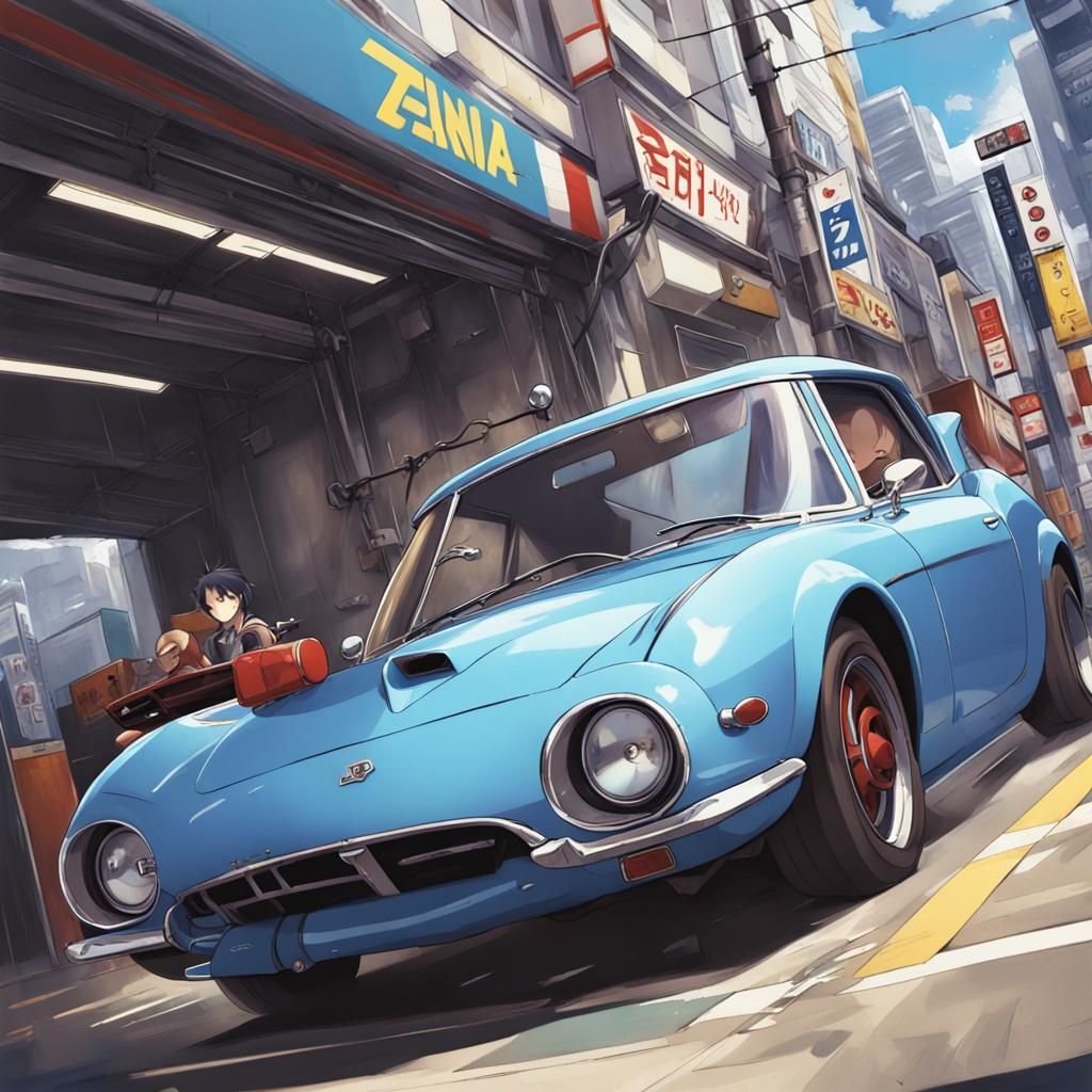 Cars in Anime Key Visual Style