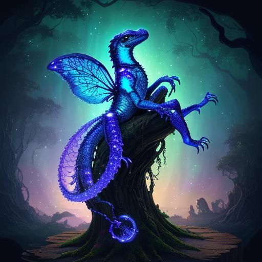 Bioluminescent Gila Monster Sculpture in Crystal Glass