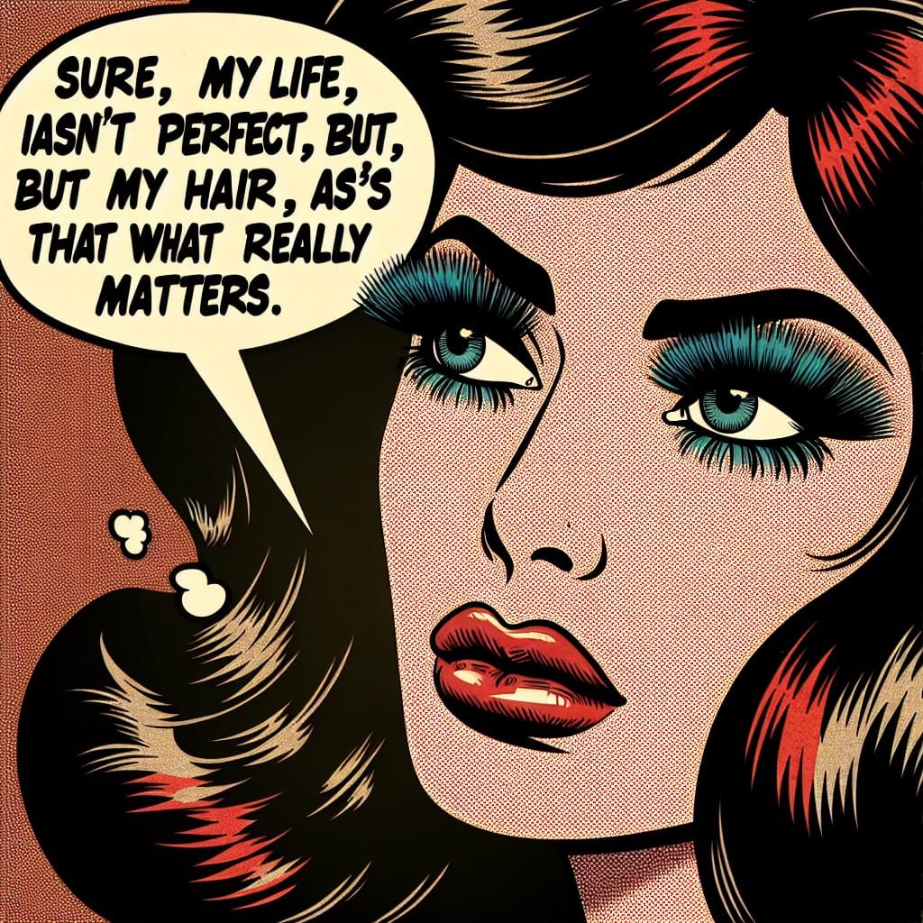 Pop-Art Comic Book Woman with Expressive Eyes