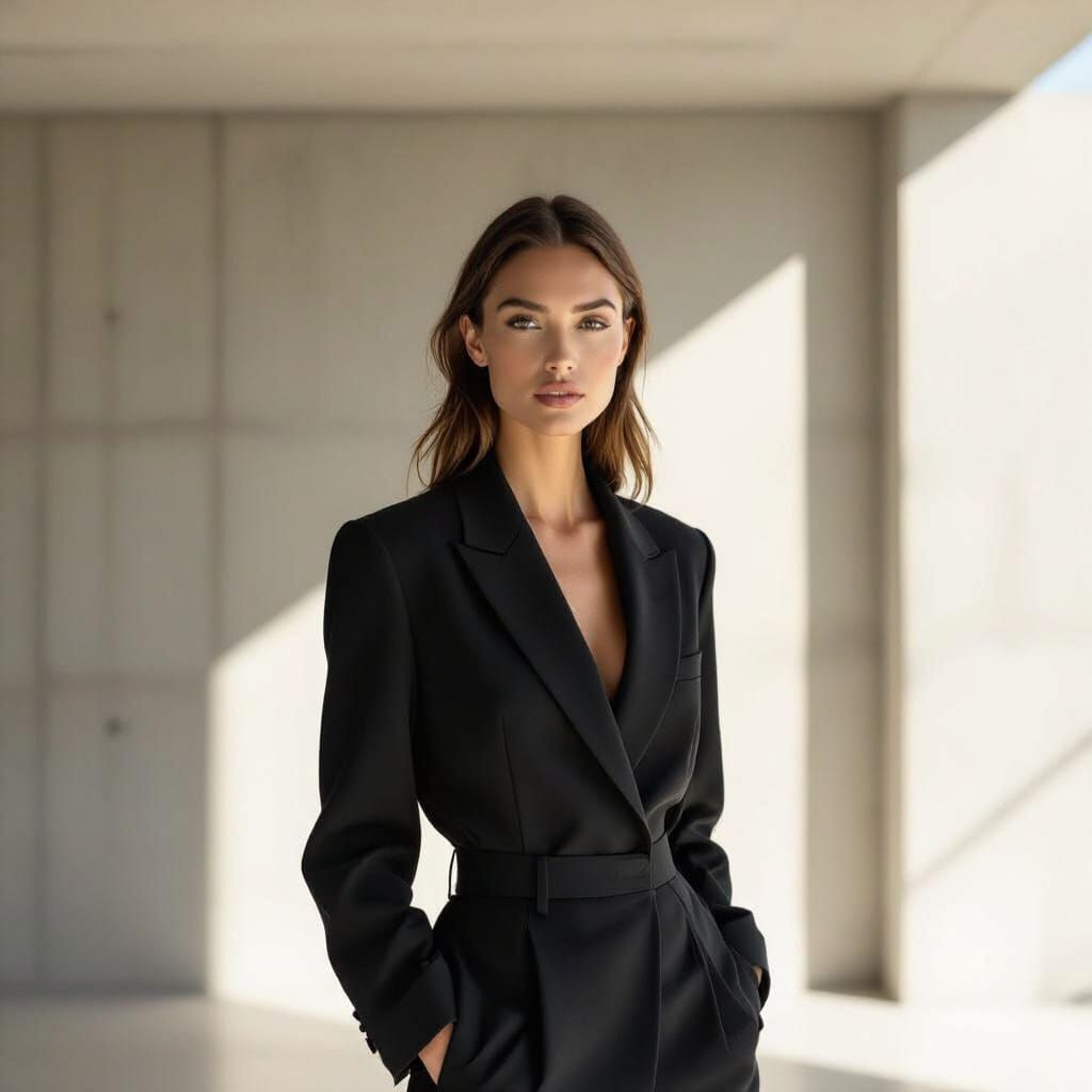 Confident Architect Woman in Acne Studios, Modern Studio