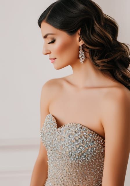 Beautiful Girl in Crystal Dress, 8k Photoshoot