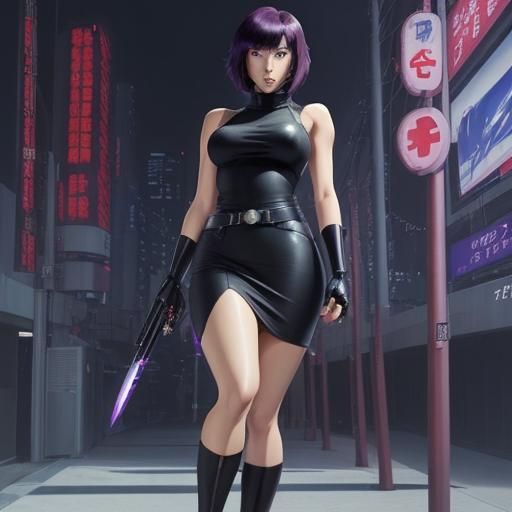 Motoko Kusanagi in Anime Key Visual Style