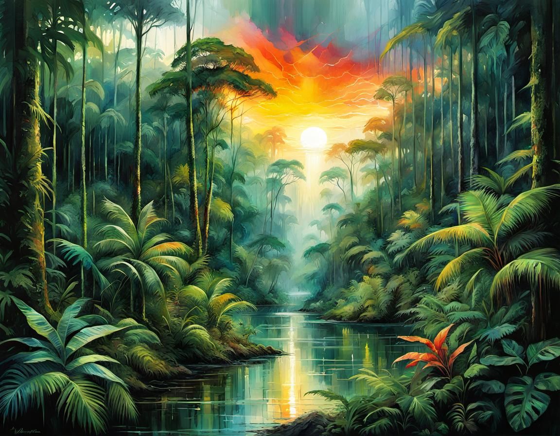 Amazon river in the rain forest