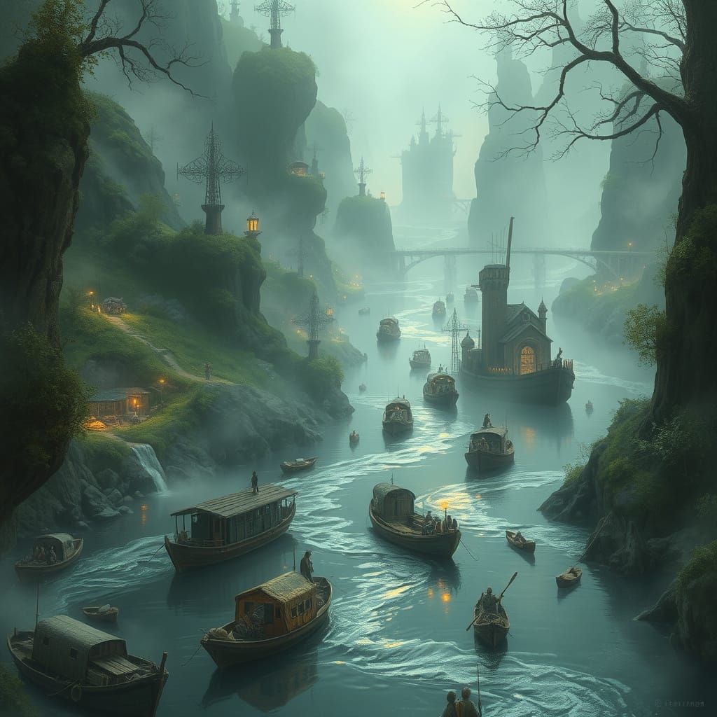 Ethereal Waterways: Shifting Realms of Riverweld Veins