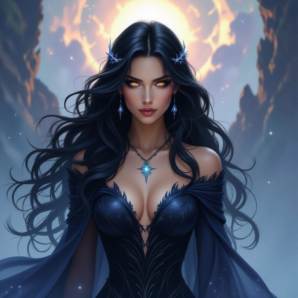 Sorceress Transforms into Shadow and Starlight Creature