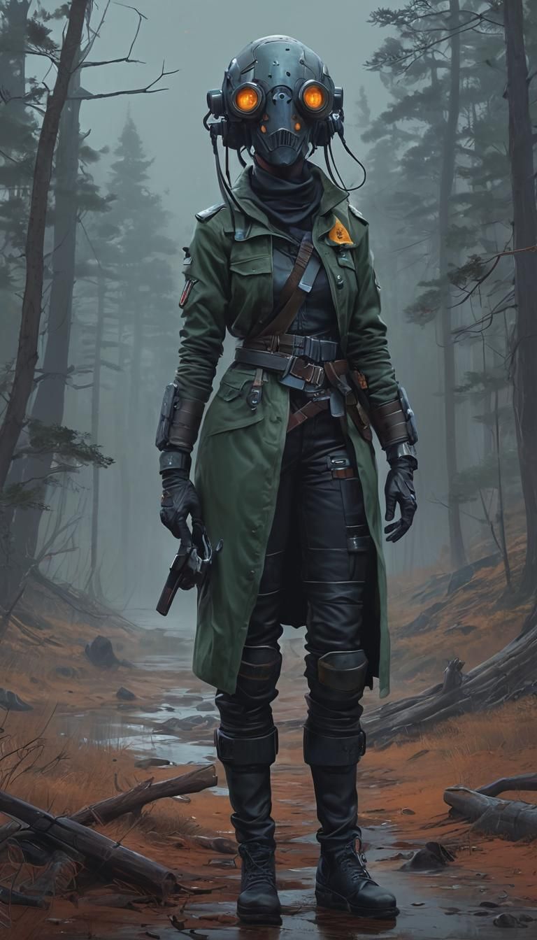 Elegant Ominous Landscape in Cyberpunk Art Style