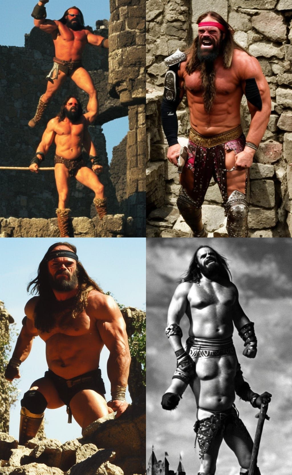 Medieval Castle Ruins: Wrestler's Quest for Nachos