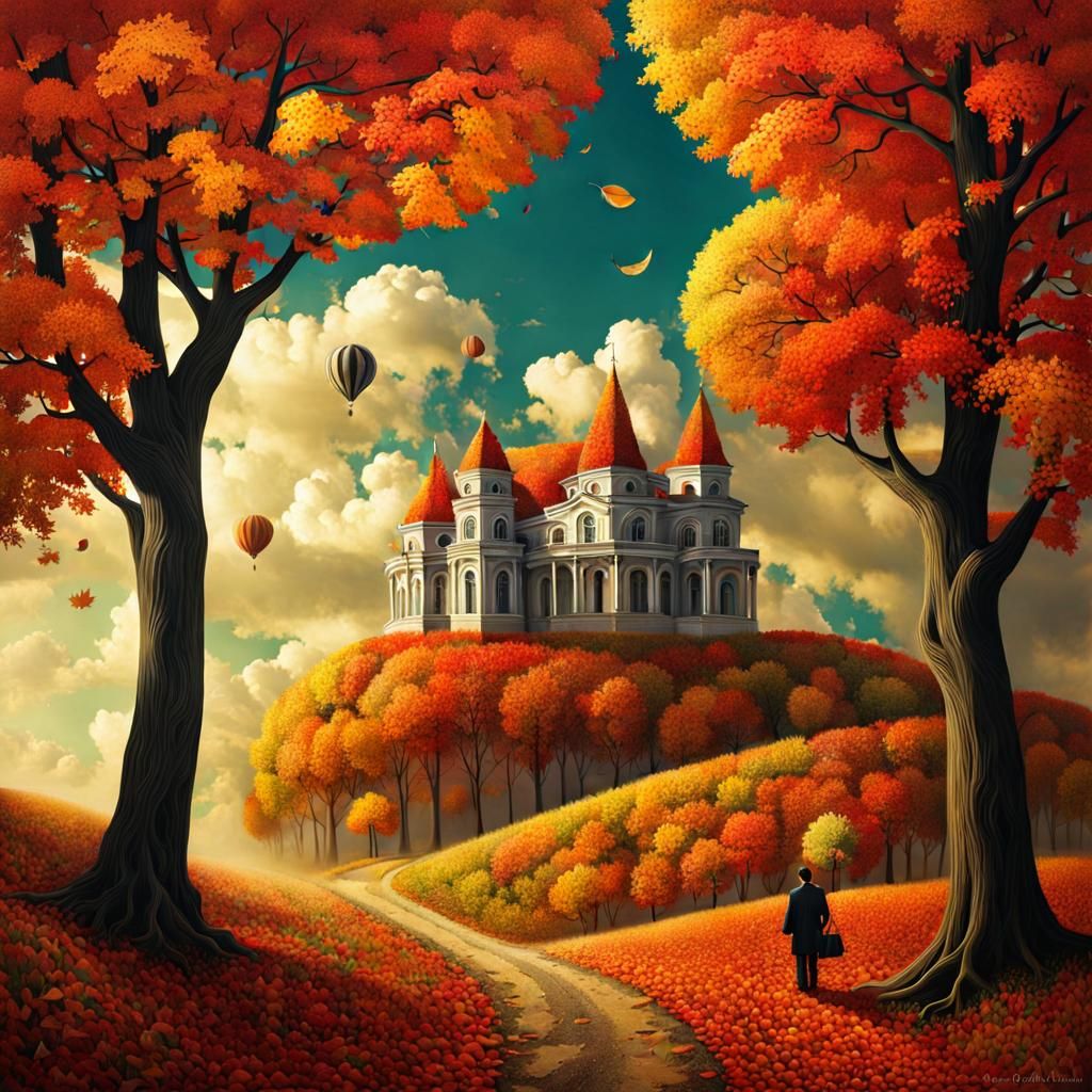 Surreal Autumnal Dreamscape: AI Art