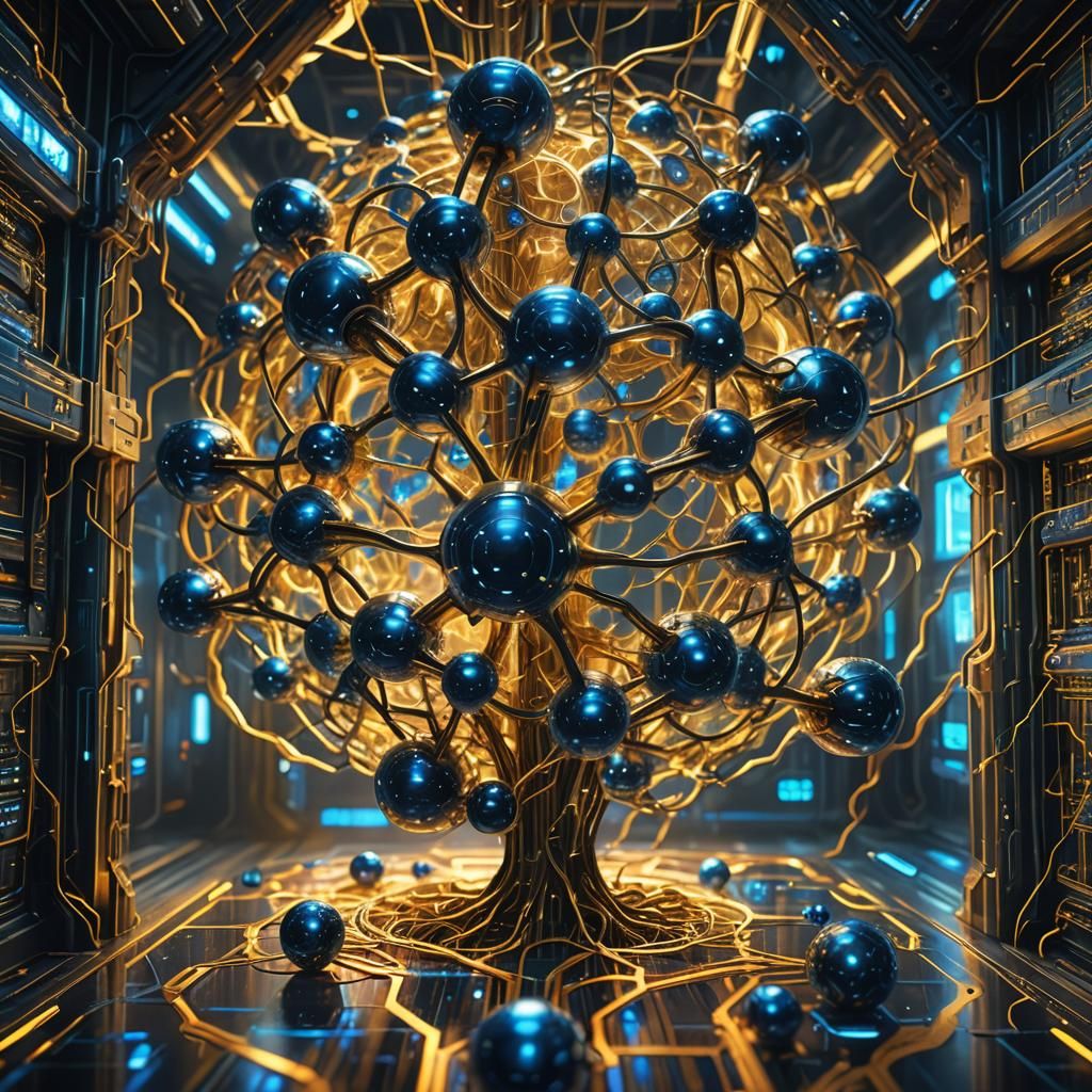 Glowing AI Neural Network in Futuristic Server Chamber