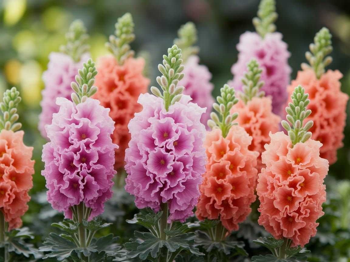 Vibrant Snapdragons in Serene Garden