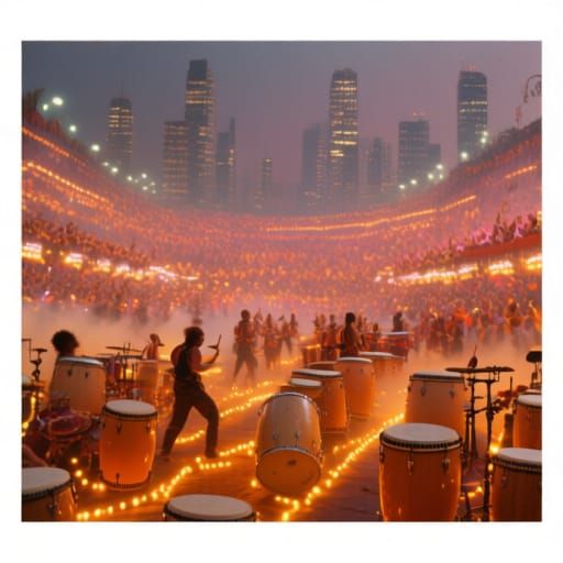 Day of Thousand Drums: City Vibrates with Glowing Percussion...