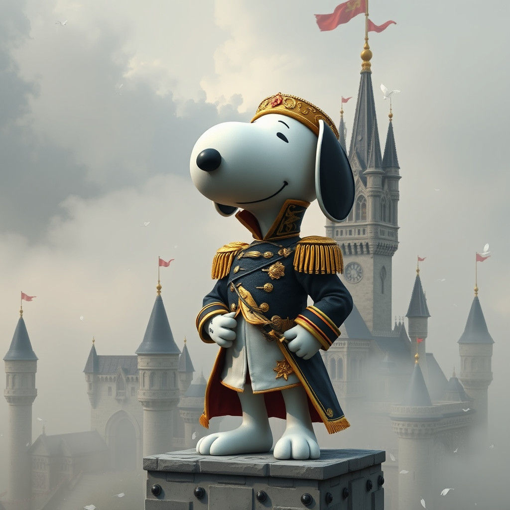 Snoopy as Napoleon in Romantic Style