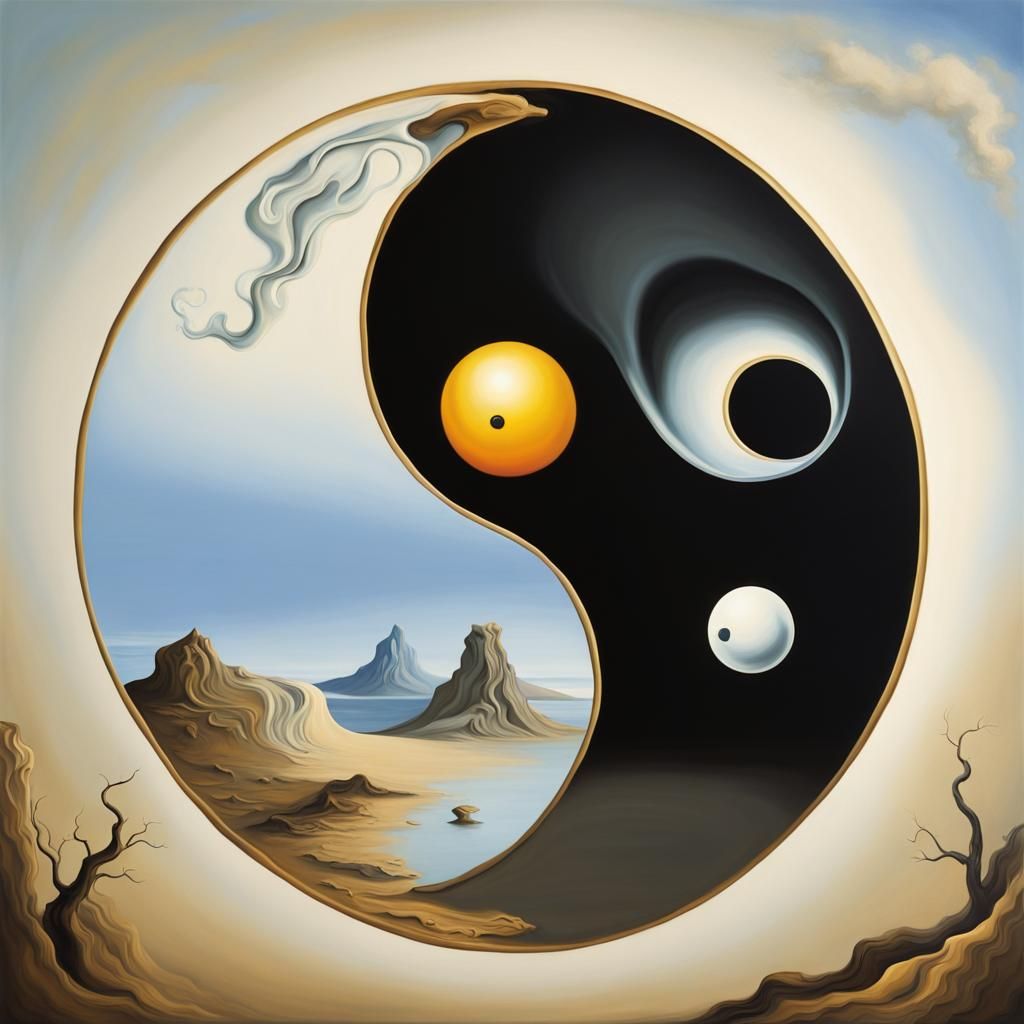 Surreal Yin Yang in Salvador Dali Style