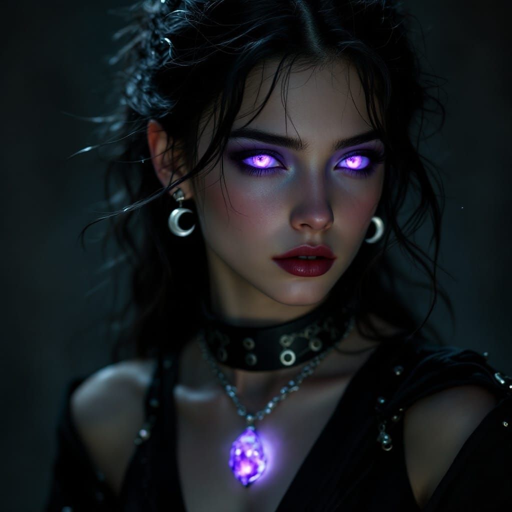 Ethereal Warrior in Dark Mystical Armor