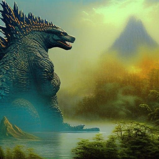 Godzilla Emerges from Misty Mangrove Swamp
