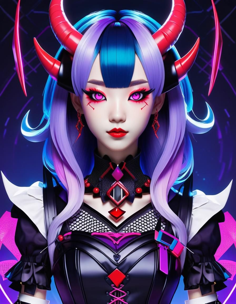 Portrait of Nihmune, the virtual YouTuber (Vtuber).