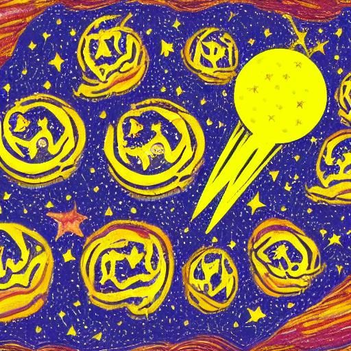 A large moon with yellow cupcakes and tender large bacon set...