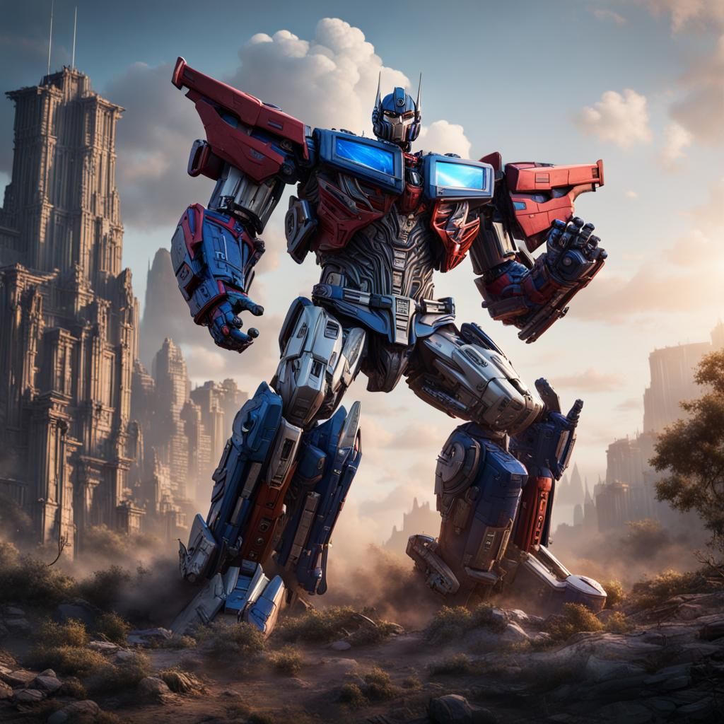 Detailed Matte Painting of Optimus Prime