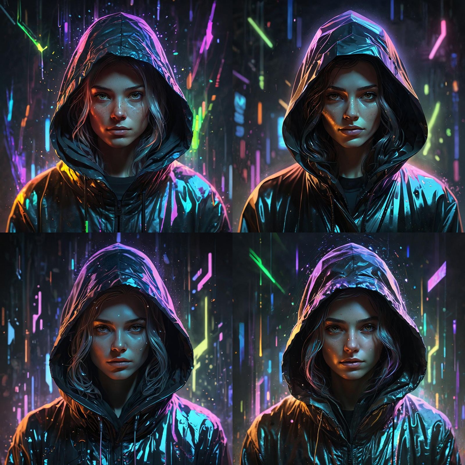 Ethereal Digital Portrait of a Hooded Figure