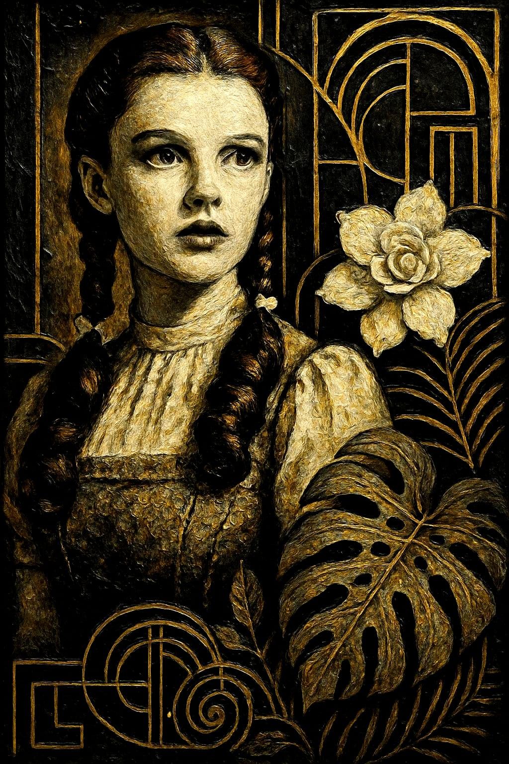 Dorothy in a Surreal Art Deco Garden