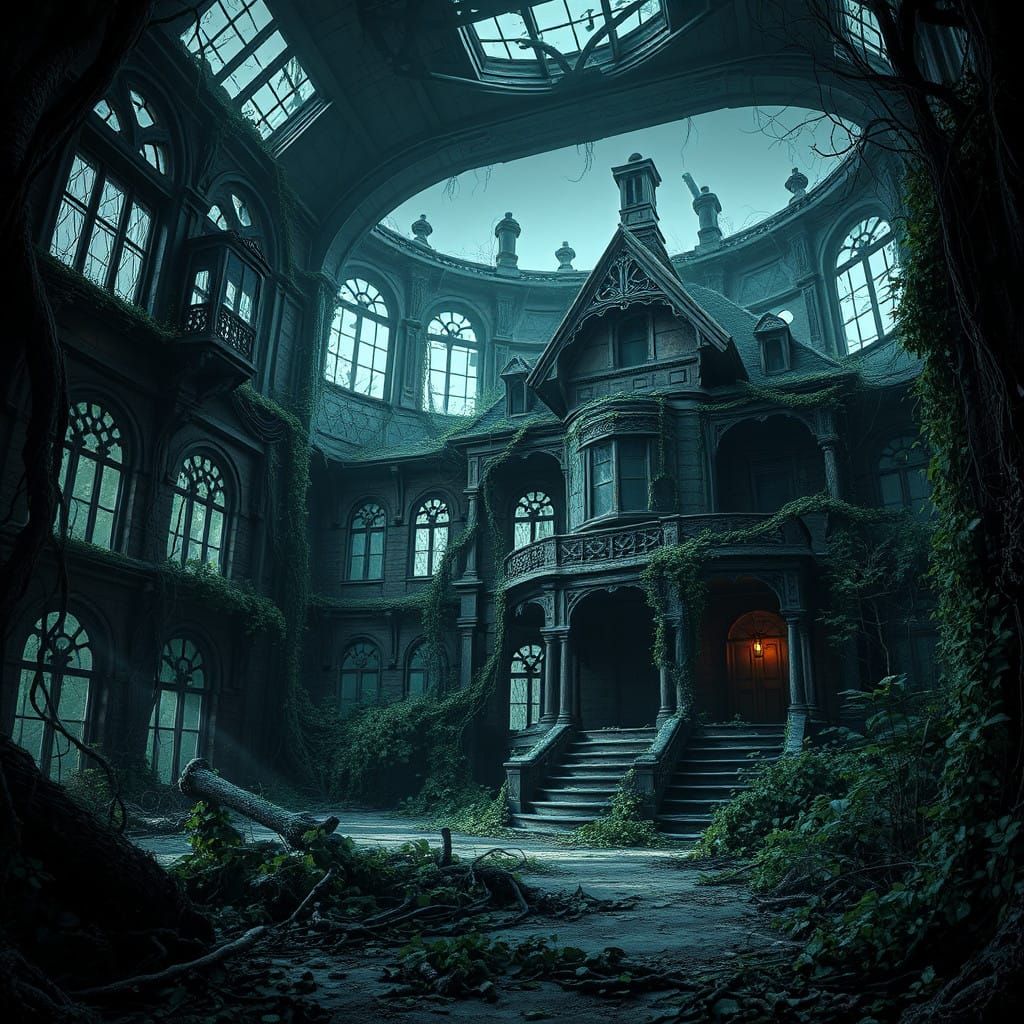 Eerie Abandoned Mansion Consumed by Nature