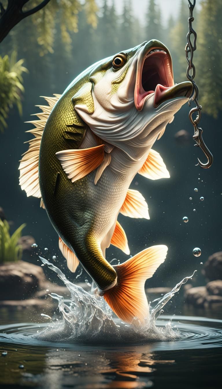 Bass Leaping: 3D Game Cinematic Render