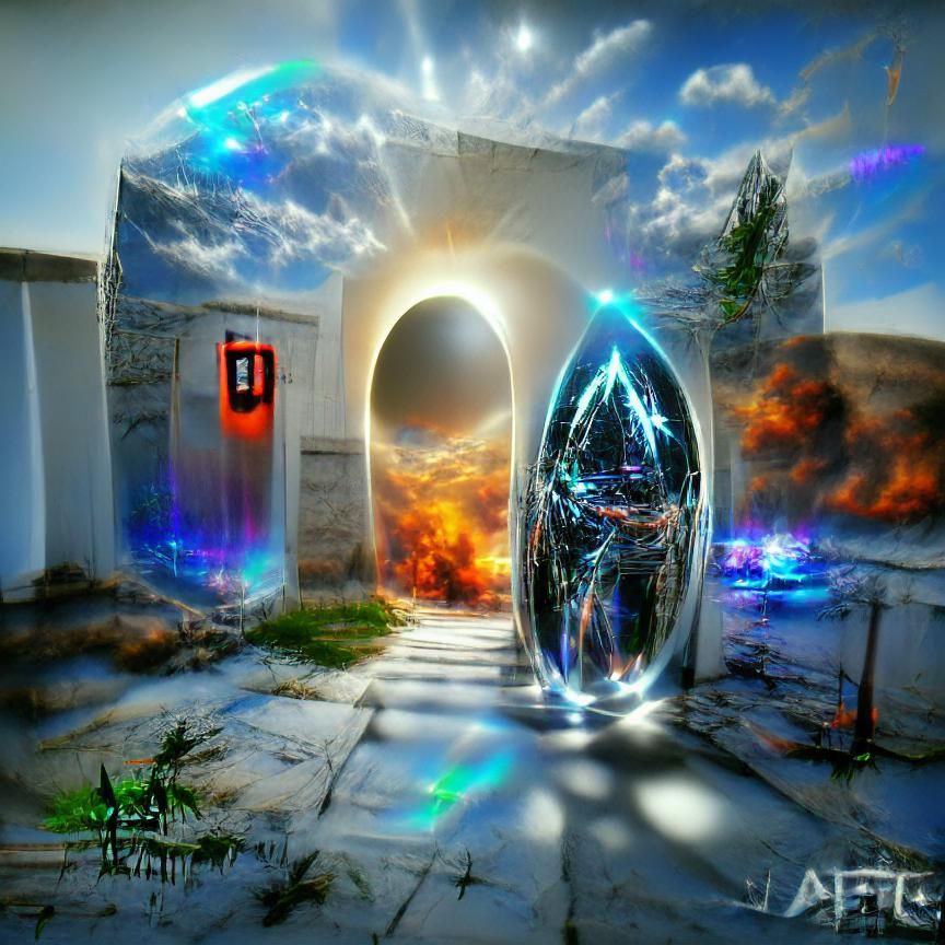Cosmic Portal to Afterlife in Hyperrealism