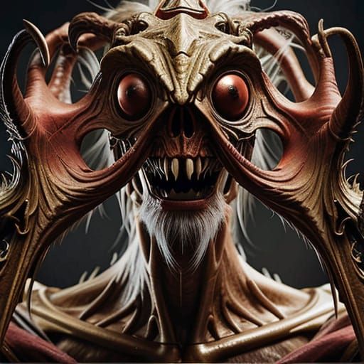 Monstrous Horror Figure in Dark Bedroom, in Hyper-Realistic ...