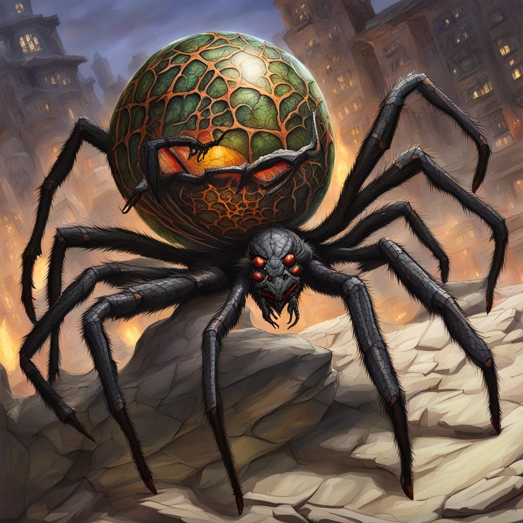 Giant Orb Weaver Spider Dragon Hybrid
