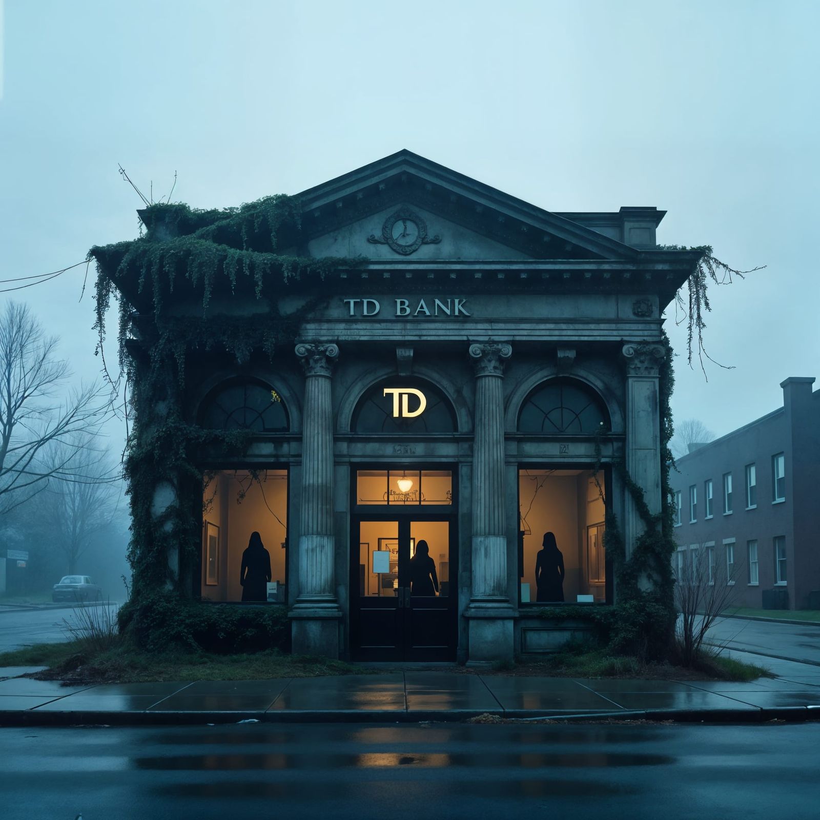 Haunted Abandoned Bank Reclaimed by Nature