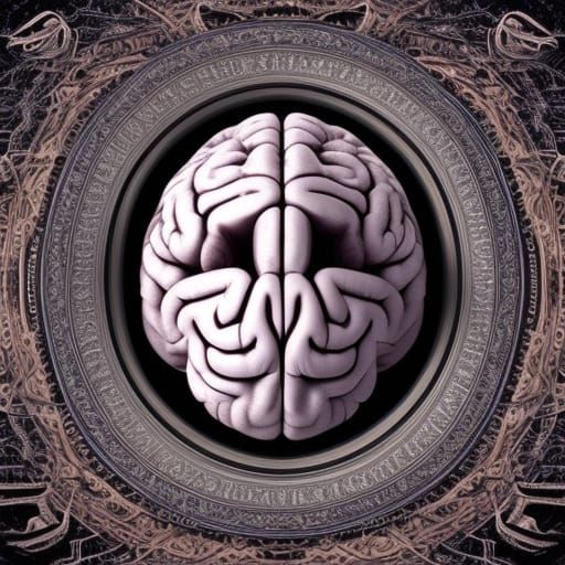 Smiling Brain in Digital Matte Painting Style