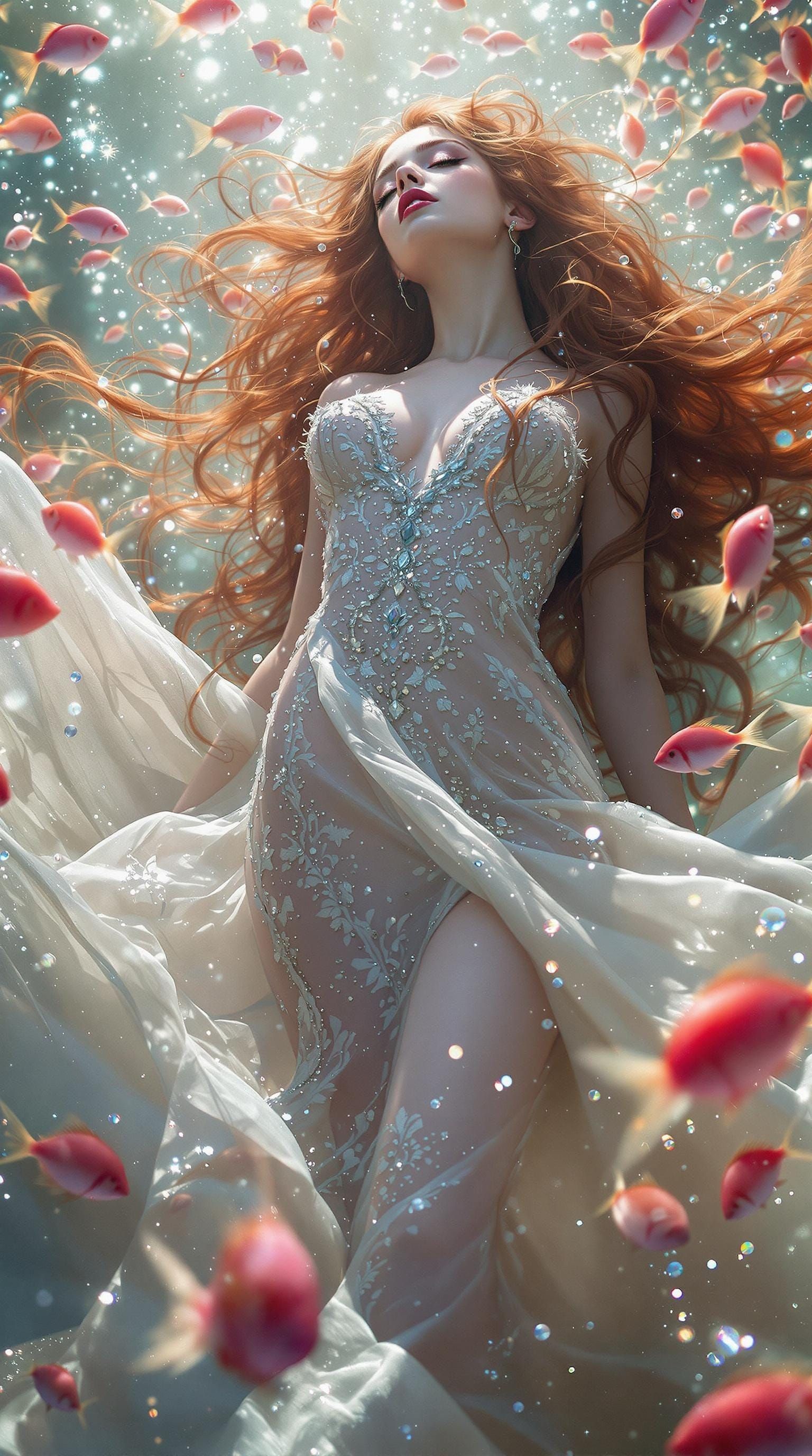 Surreal Oil Painting of an Ethereal Woman in Long Edwardian ...