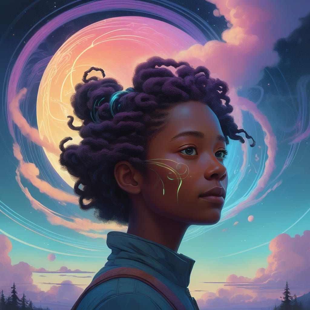 Whimsical Portrait of Mystical Being Vondy in Luminous Lands...