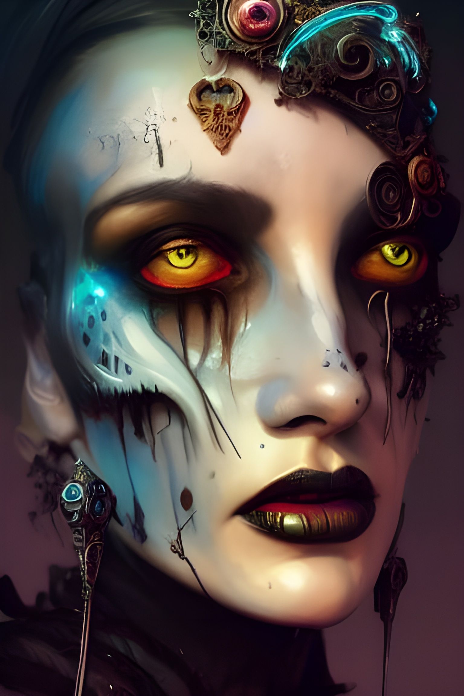 Goddess of Death Portrait: Intricate Digital Illustration