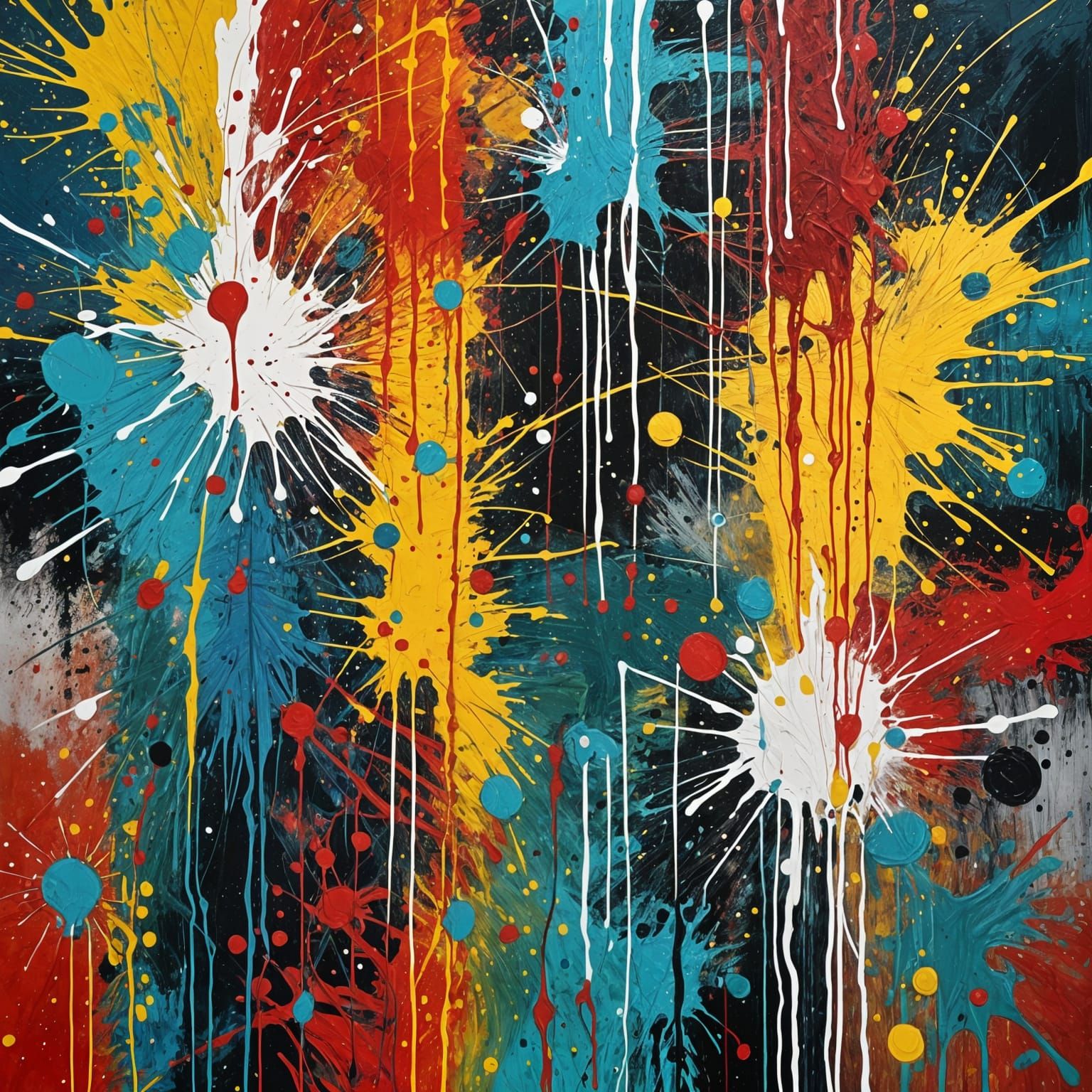 Abstract Expressionist Painting: Life's Struggles in Action